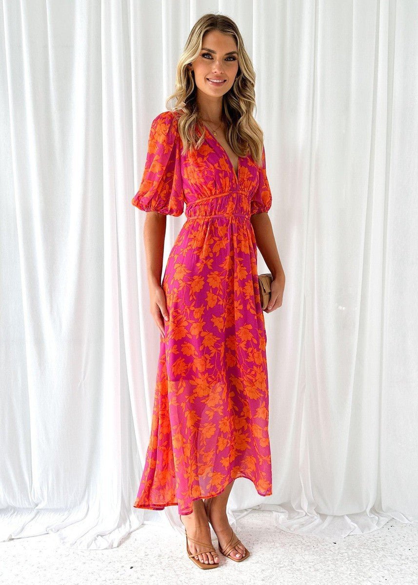 Women's Floral Wedding Guest Maxi Dress