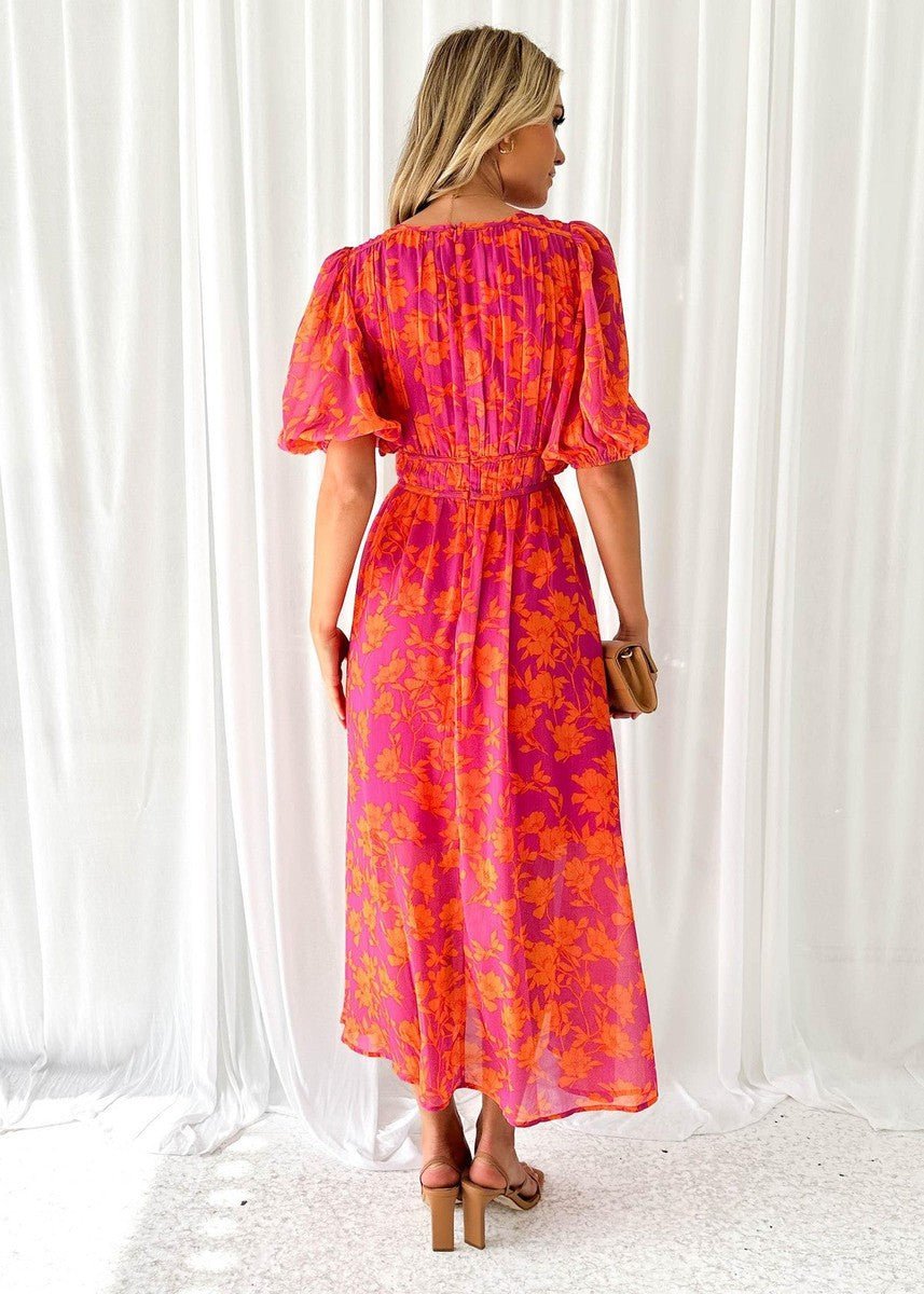 Women's Floral Wedding Guest Maxi Dress