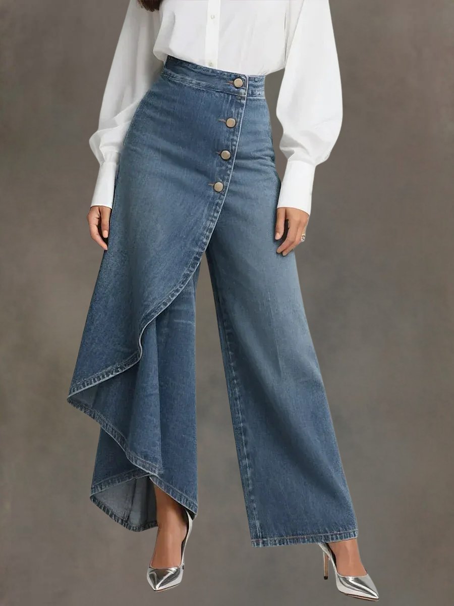 Women's High-Waisted Wide-Leg Jeans