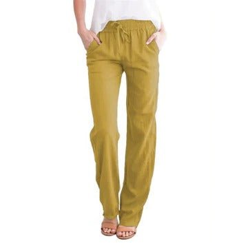 Women's Straight-Leg Beach Pants - Yellow