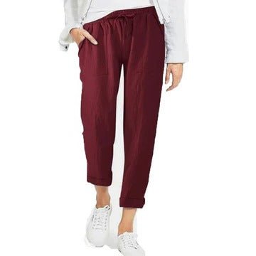 Women's Straight-Leg Beach Pants - Dark Red