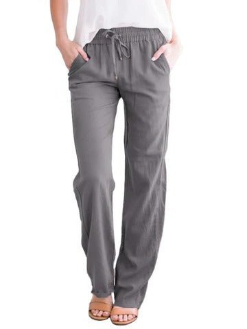 Women's Straight-Leg Beach Pants - Gray