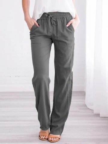 Women's Straight-Leg Beach Pants - Dark Gray