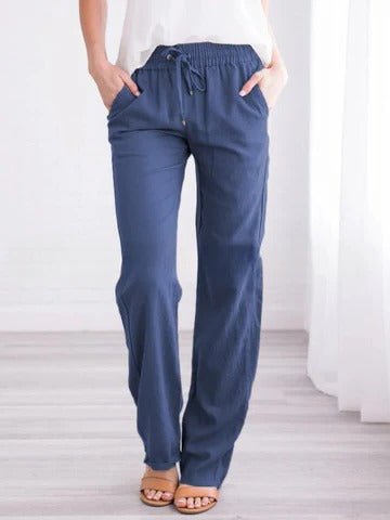 Women's Straight-Leg Beach Pants - Dark Blue