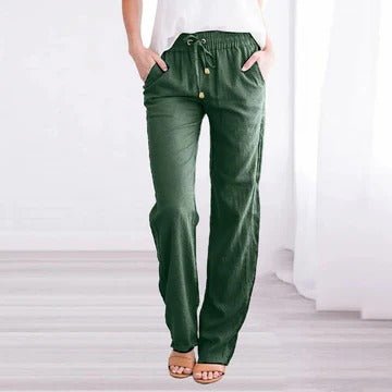 Women's Straight-Leg Beach Pants - Dark Green