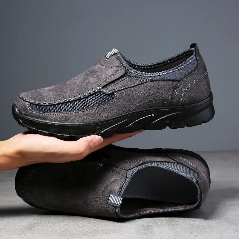 Men's Leather Loafers - Gray