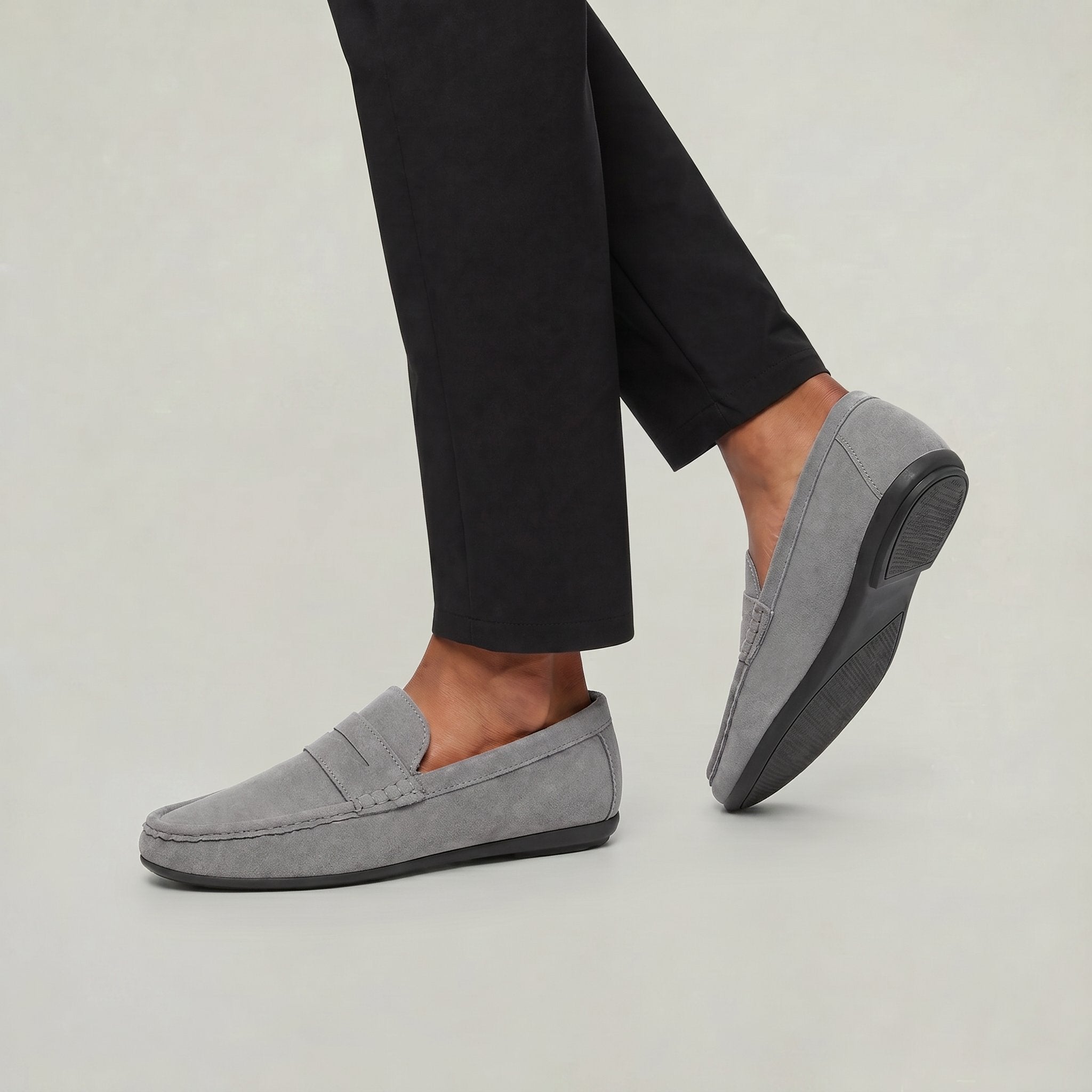 Men's Suede Moc-Toe Penny Loafers