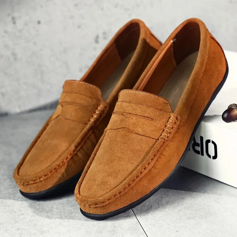 Men's Suede Penny Loafers - Brown
