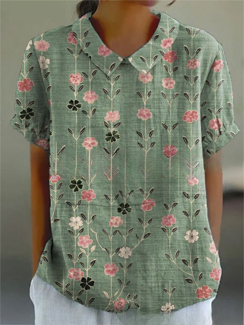 Women's Floral Blouse - Floral print
