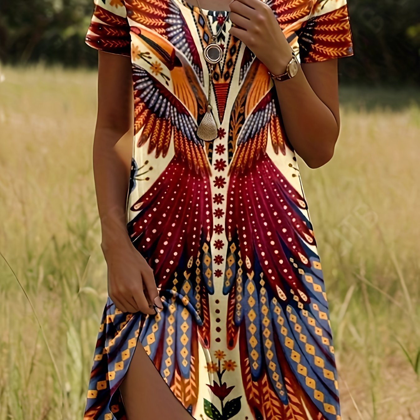 Women's Knit Mini Dress - Orange-Red