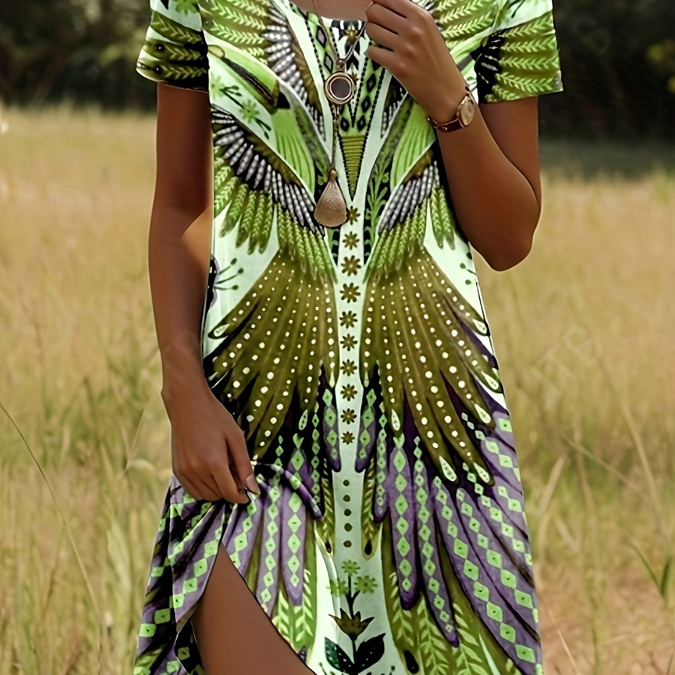 Women's Knit Mini Dress - Army Green