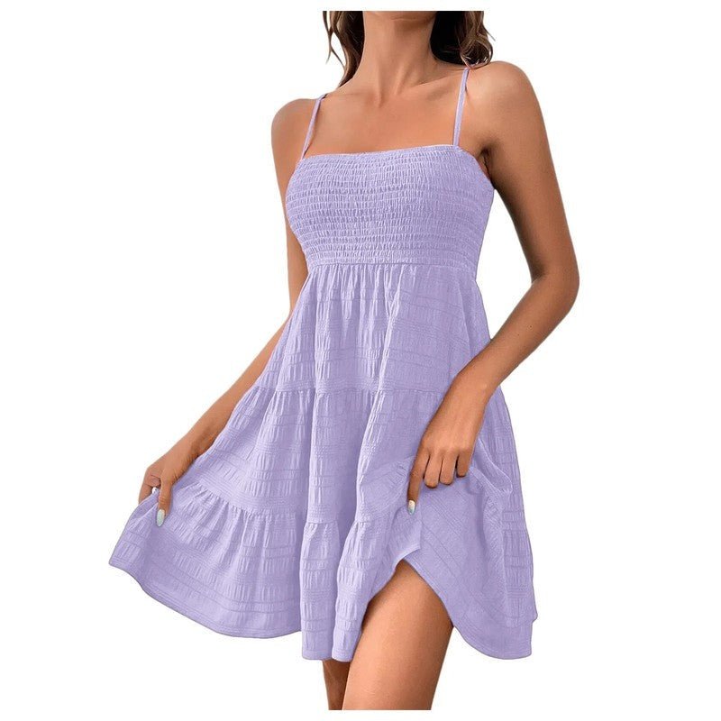 Women's Square Neck Mini Dress - Lavender