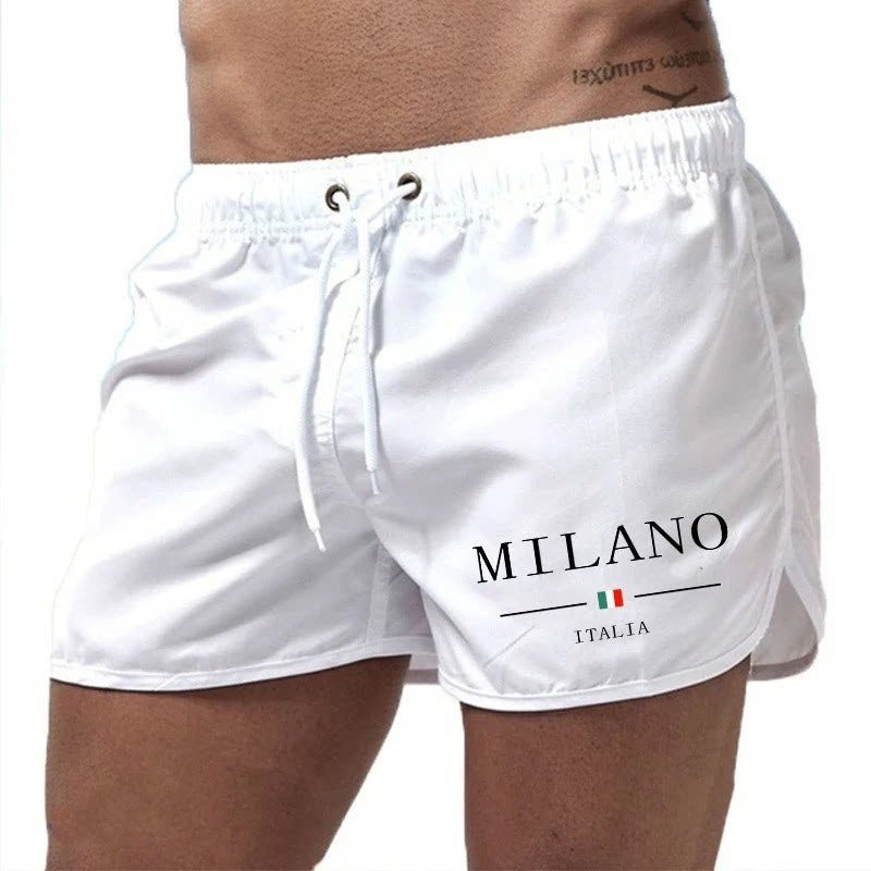 Men's Slim Quick-Dry Swim Shorts - White