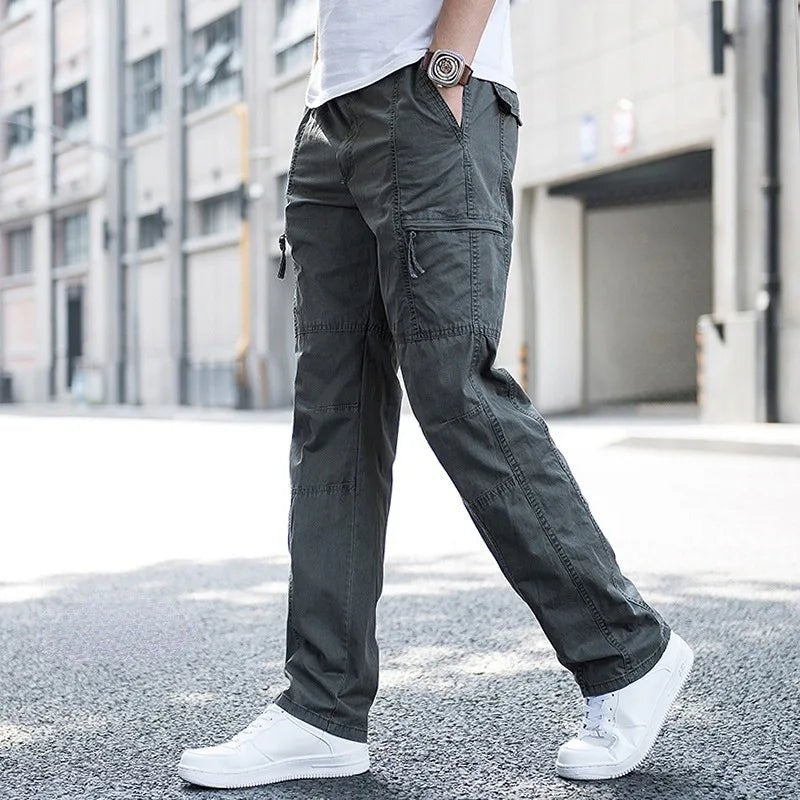 Men's Straight-Leg Cargo Pants - Army Gray (New)