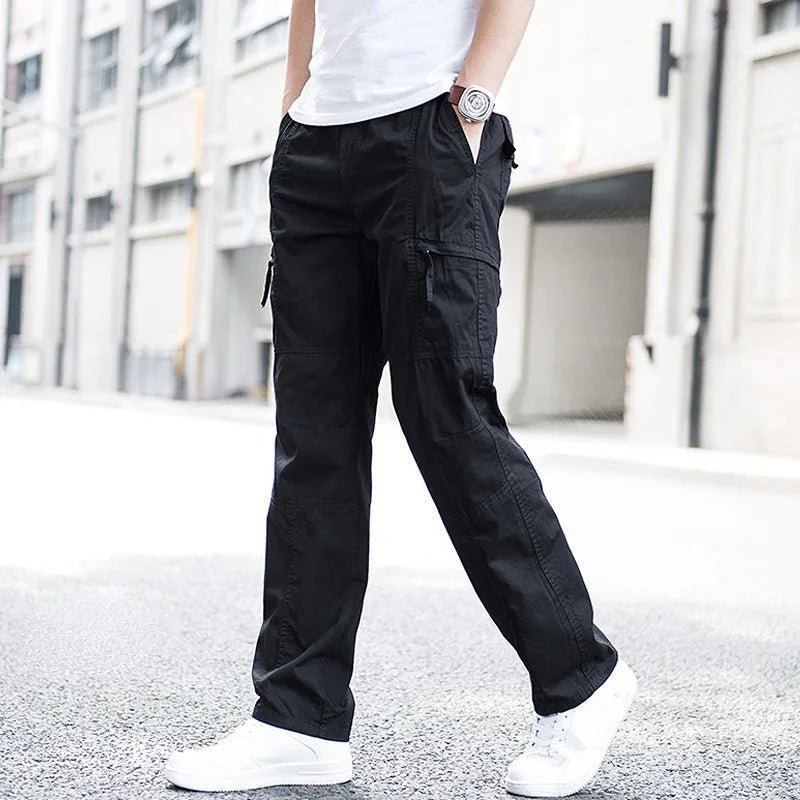 Men's Straight-Leg Cargo Pants - Black