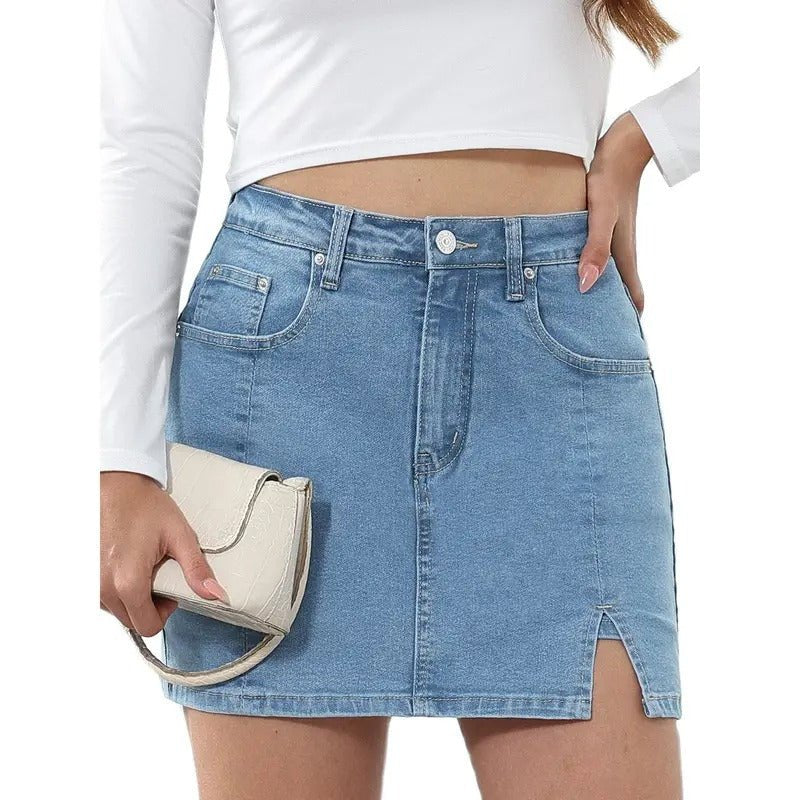 Women's High-Waisted Denim Skirt