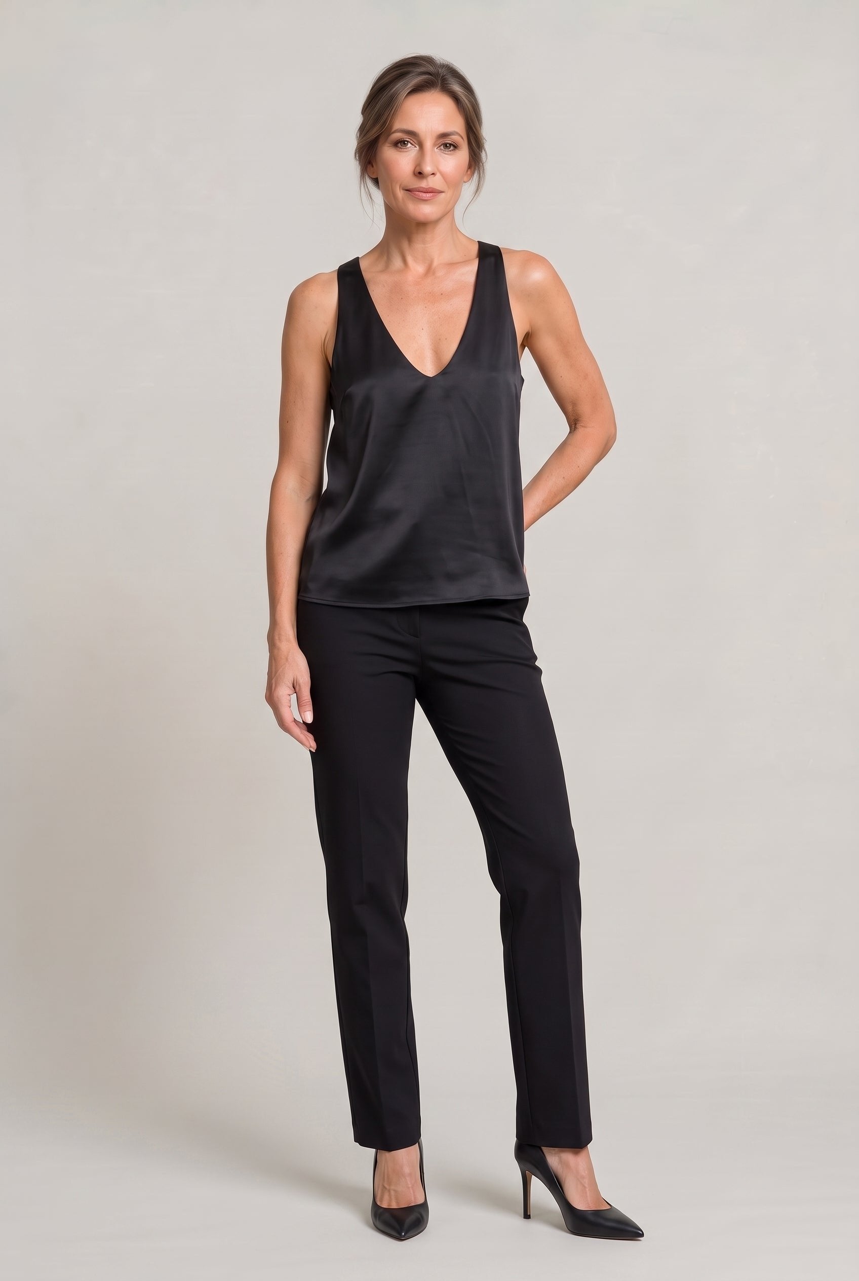 Women's Satin Racerback Tank Top