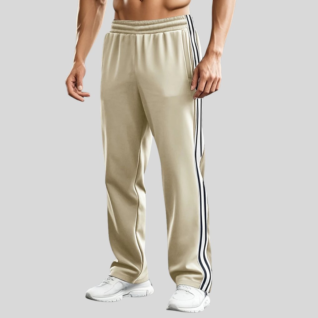 Men's Side-Stripe Track Pants - Apricot