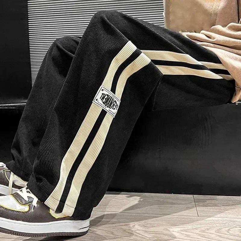 Men's Side-Stripe Wide-Leg Pants