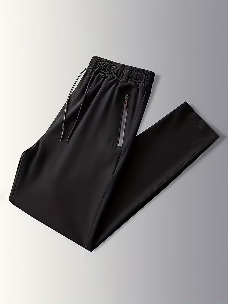Men's Tapered Stretch Track Pants - Black