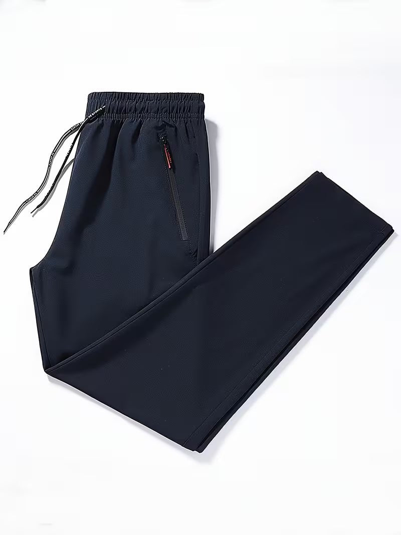 Men's Tapered Stretch Track Pants - Navy Blue