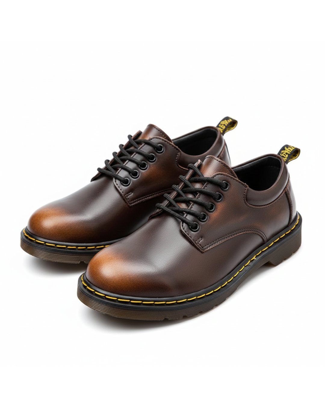 Unisex Leather Oxford Shoes - Brown