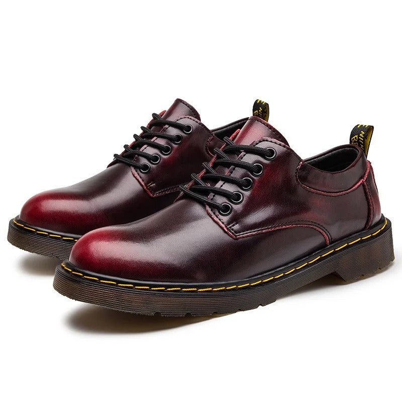 Unisex Leather Oxford Shoes - Claret
