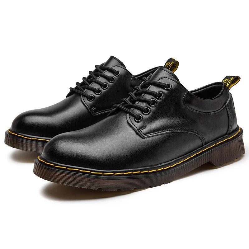 Unisex Leather Oxford Shoes - Black