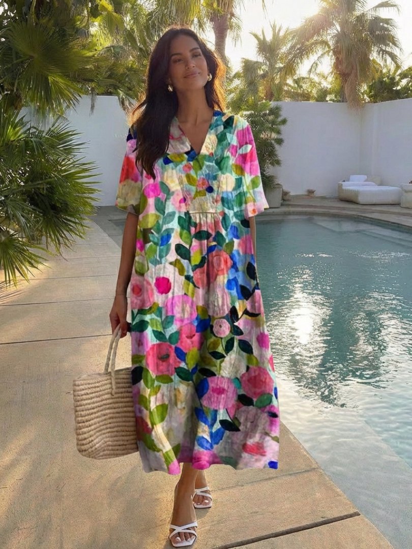 Women's Floral Beach Maxi Dress