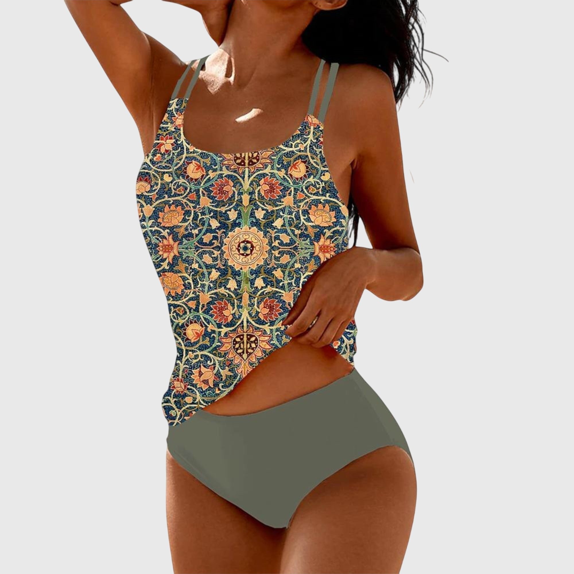 Women's Floral Tankini Swimsuit - Green