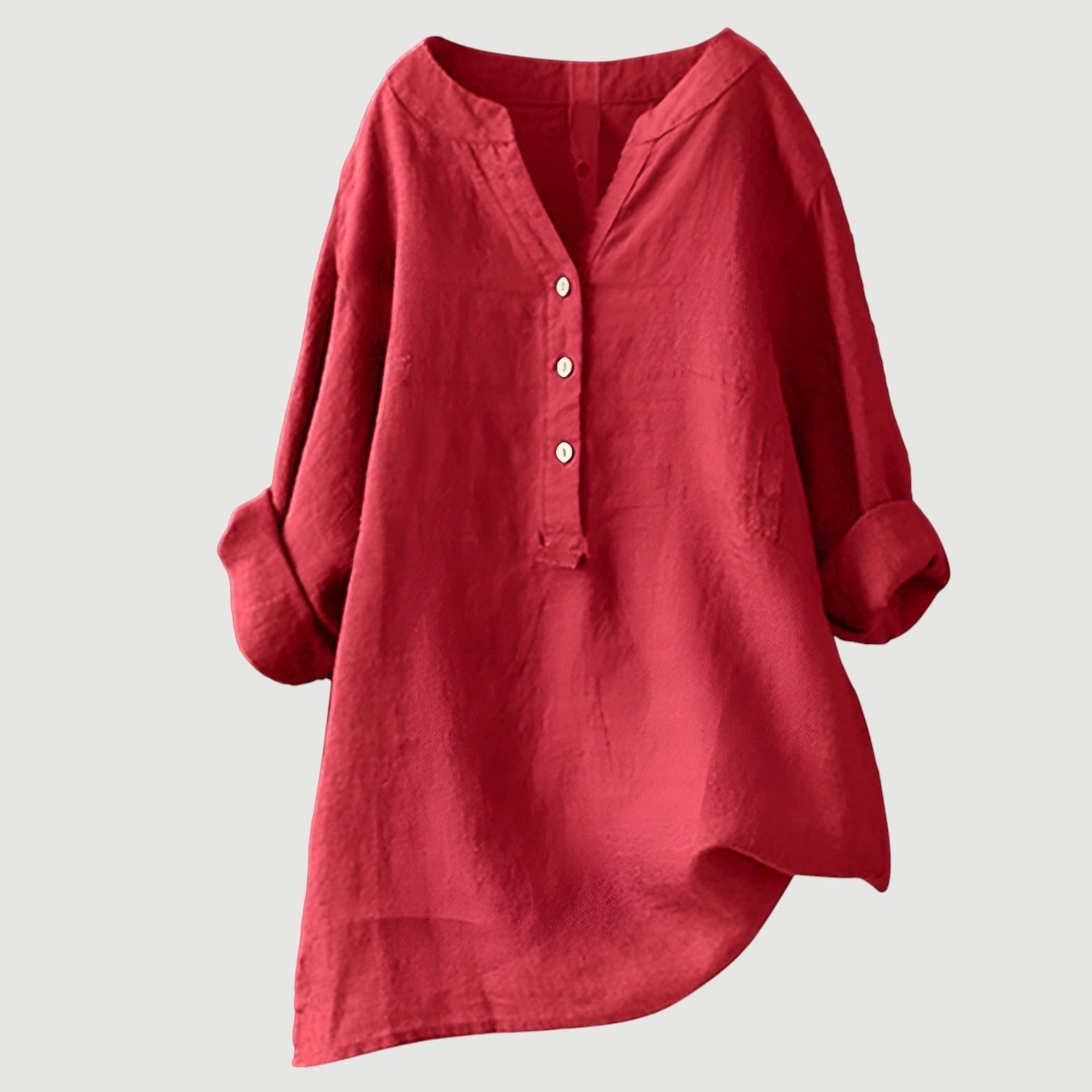 Women's Oversized Tunic Blouse - Watermelon Red