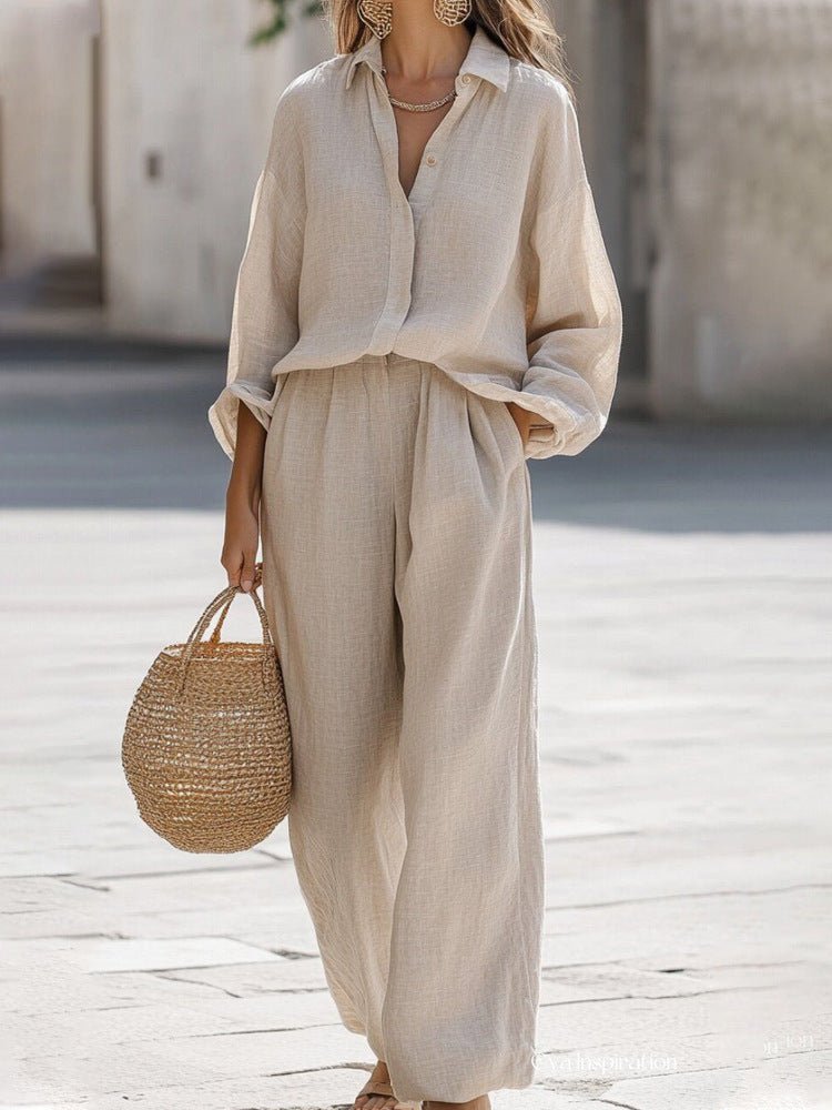 Women's Wide-Leg Two-Piece Set