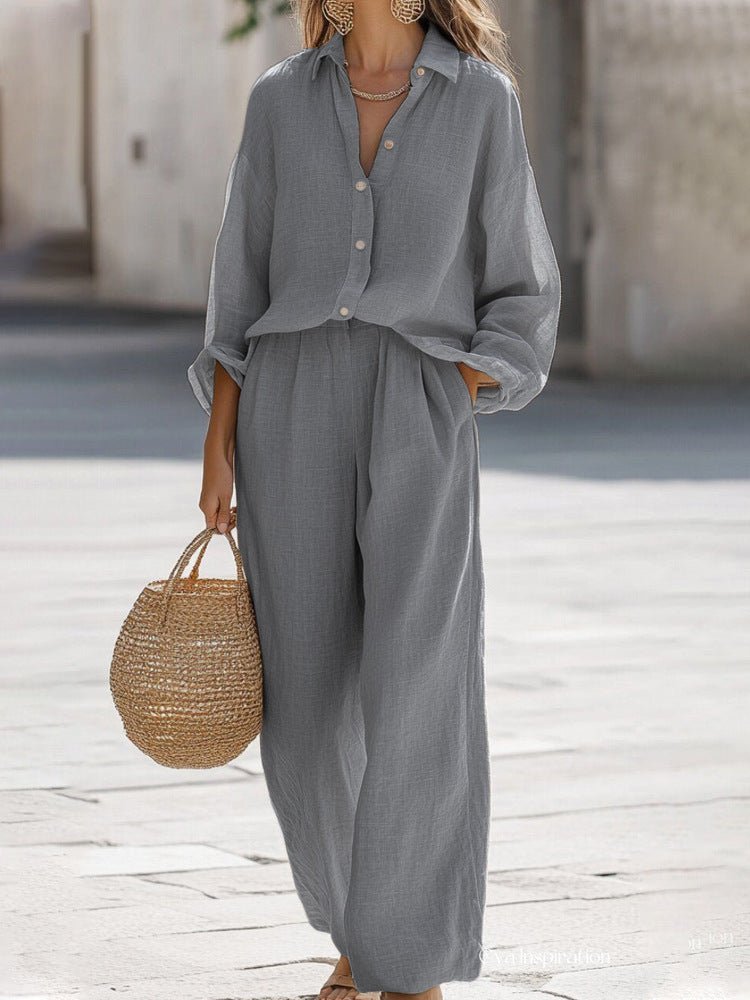 Women's Wide-Leg Two-Piece Set