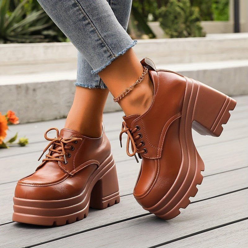 Women's Faux Leather Platform Oxfords