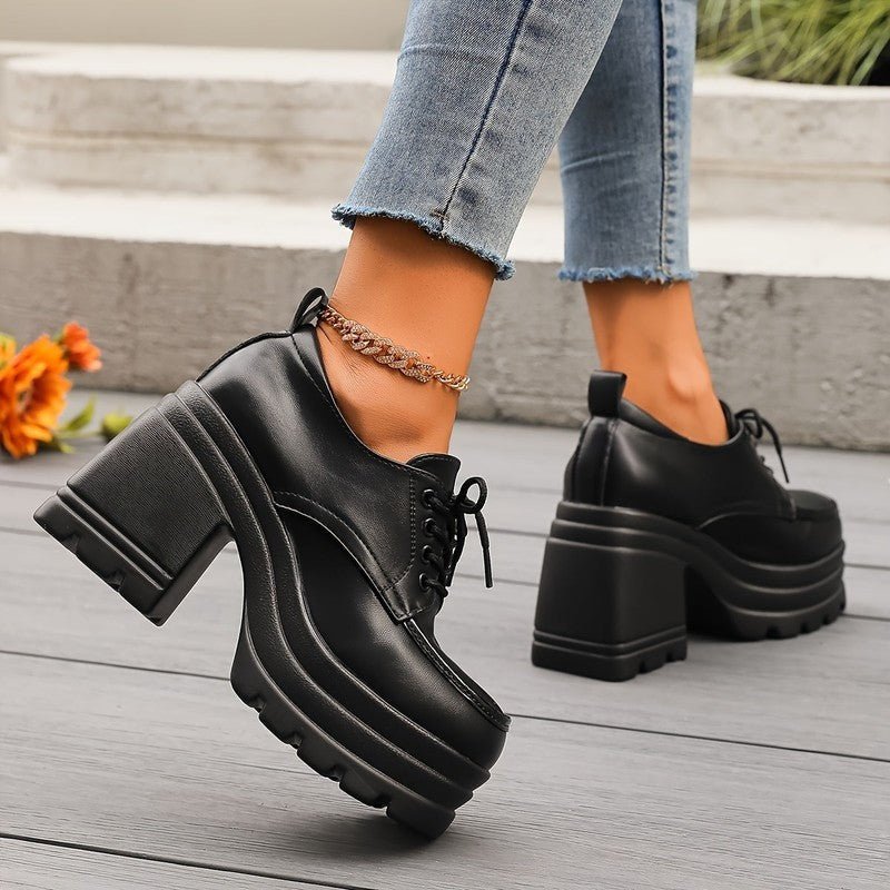 Women's Faux Leather Platform Oxfords