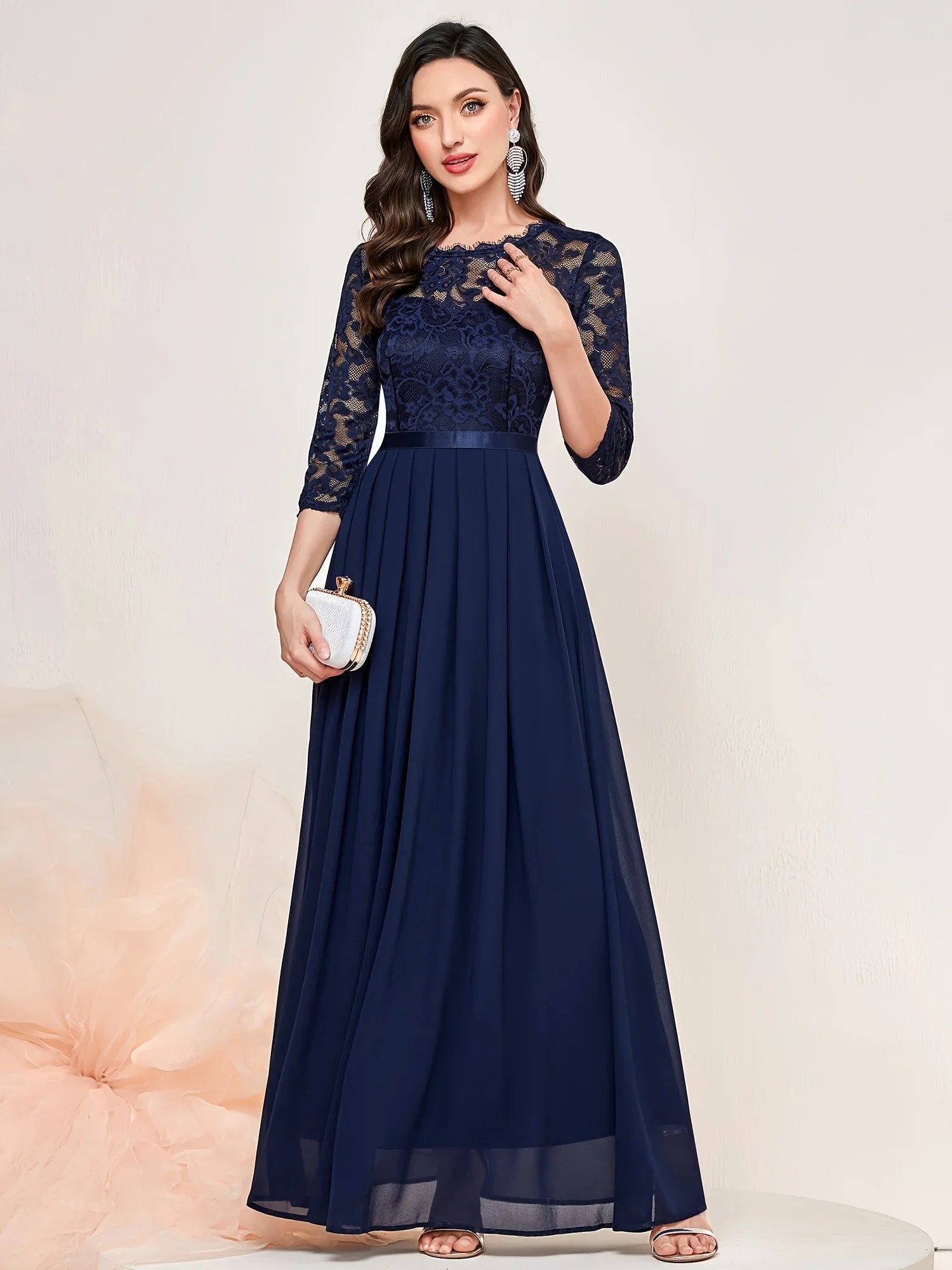 Women's Floral Lace Maxi Dress