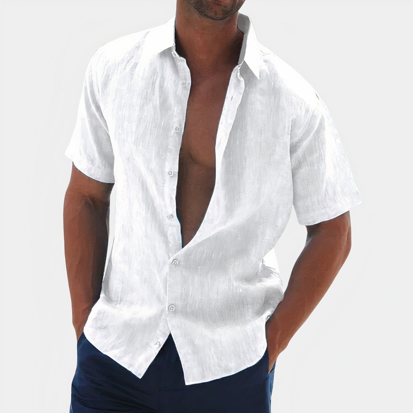 Short Sleeve Beach Shirt - White
