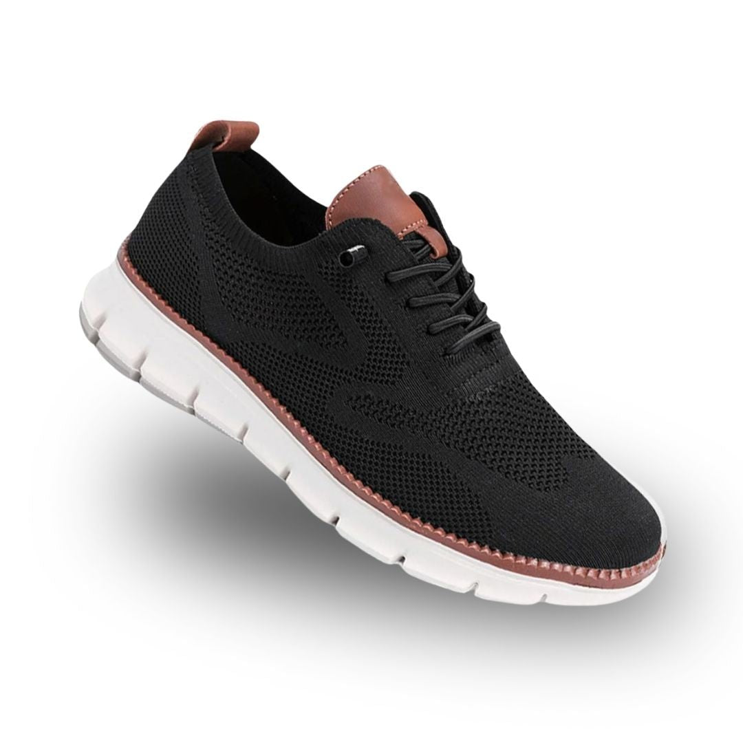Men's Knit Lace-Up Sneakers - Black