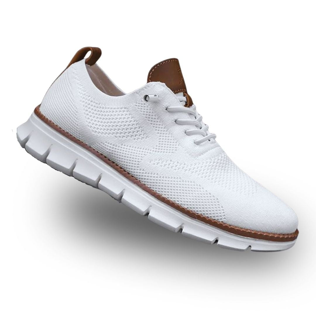 Men's Knit Lace-Up Sneakers - White