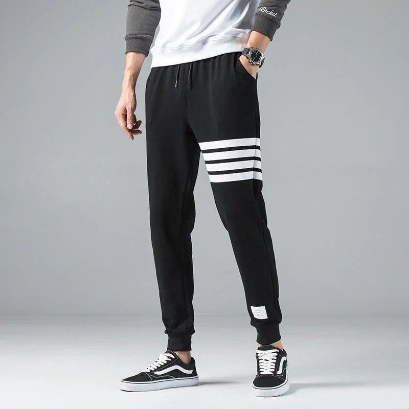 Striped Jogger Pants - Black
