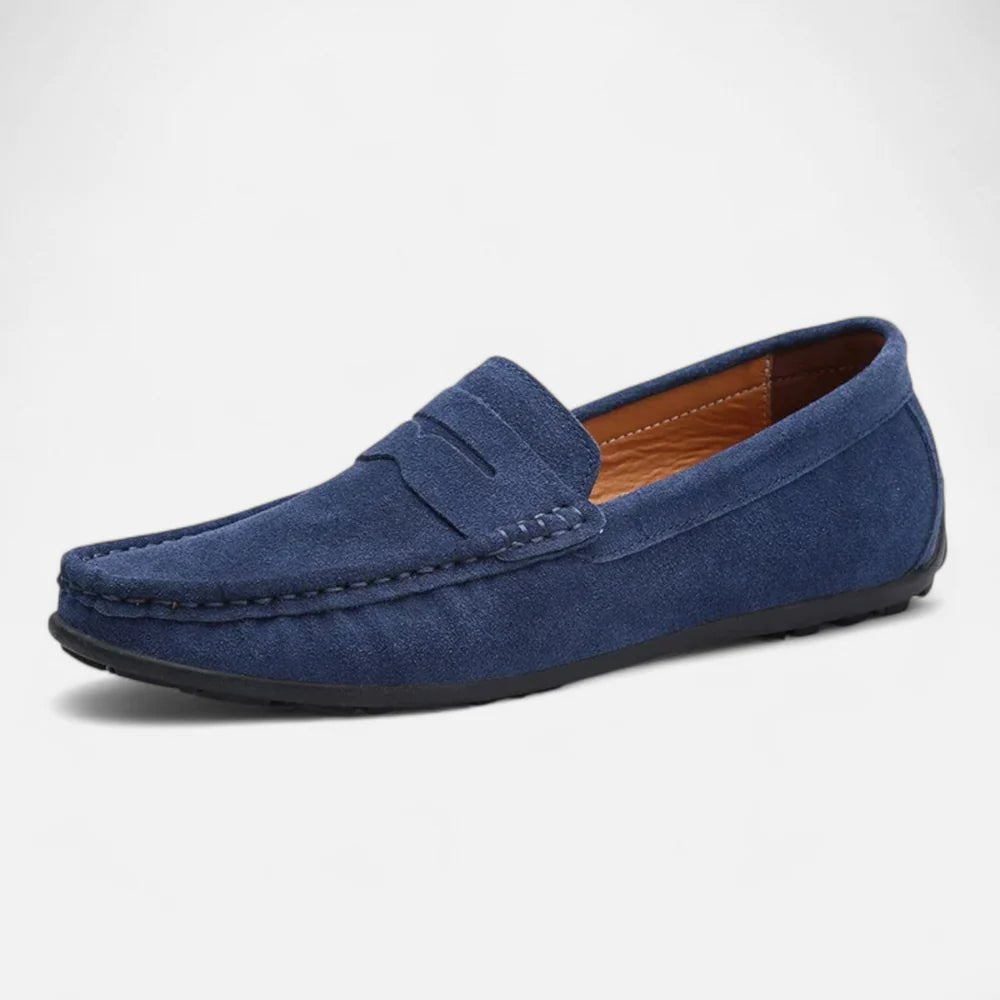 Men's Suede Penny Loafers - Navy Blue