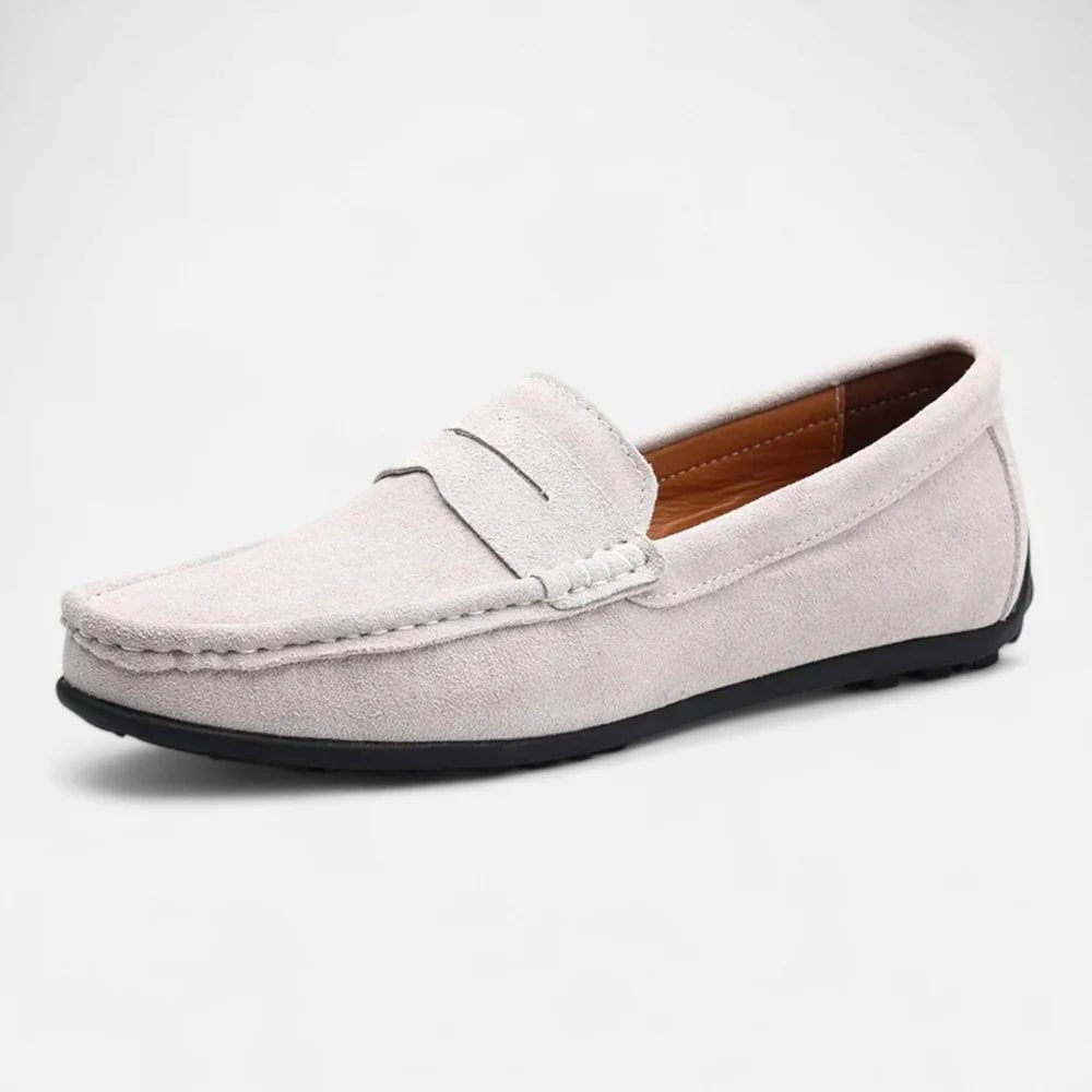 Men's Suede Penny Loafers - Beige