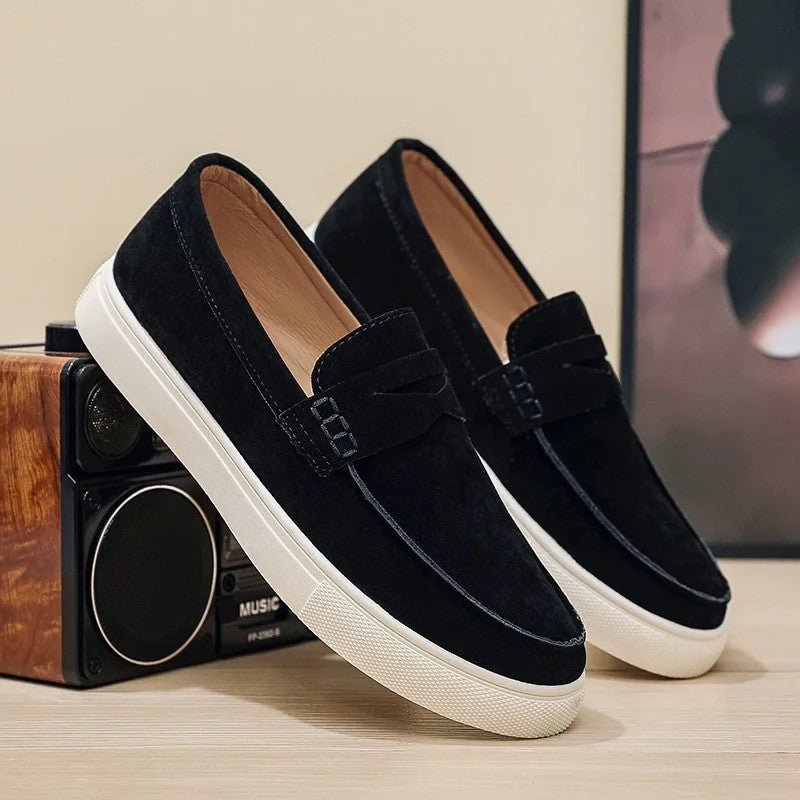 Men's Suede Platform Penny Loafers
