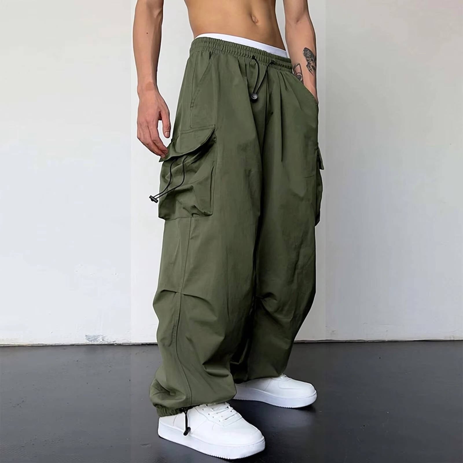 Men's Parachute Cargo Pants - Green