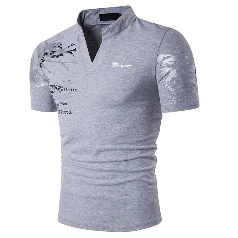 Men's Slim V-Neck T-Shirt - Grey