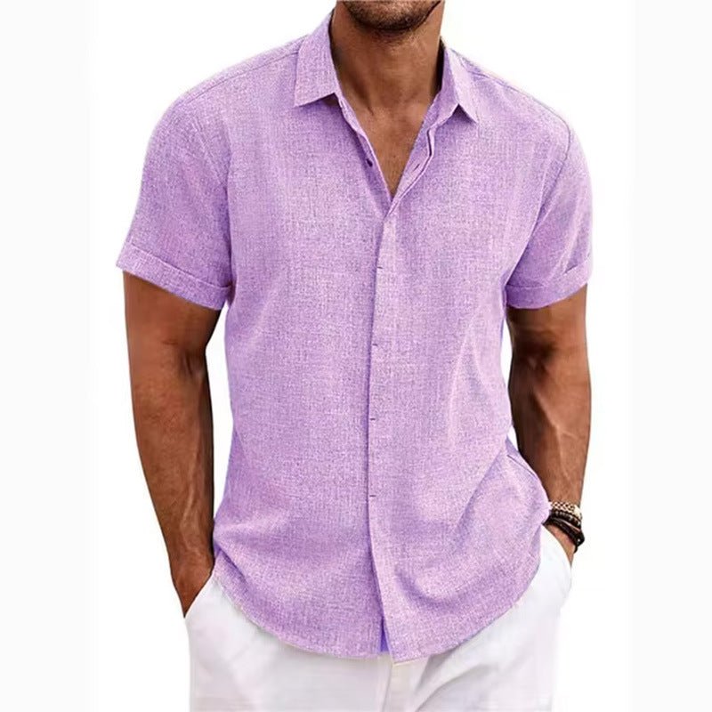Men's Vacation Short Sleeve Shirt - Purple