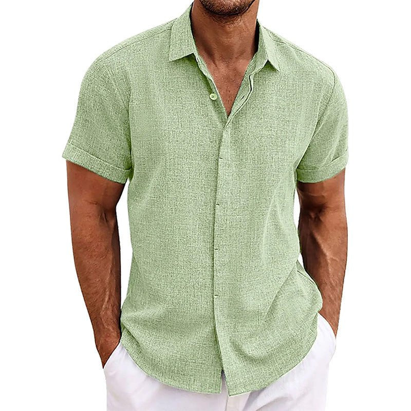 Men's Vacation Short Sleeve Shirt - Light Green