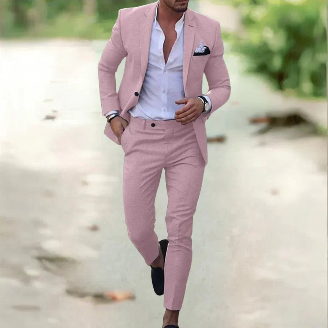 Wedding Suit Two Piece Set - Pink