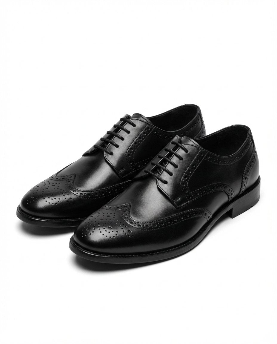 Men's Wingtip Brogue Oxford Shoes - Black