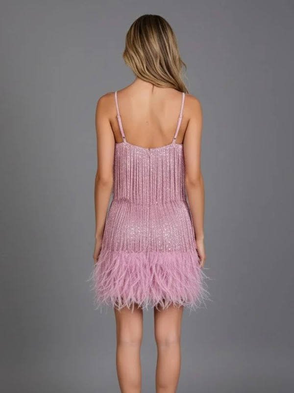 Women's Beaded Fringe Mini Dress